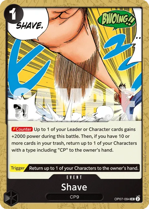 Carte One Piece Shave OP07-094, extension 500 Years in the Future (sortie anglaise)