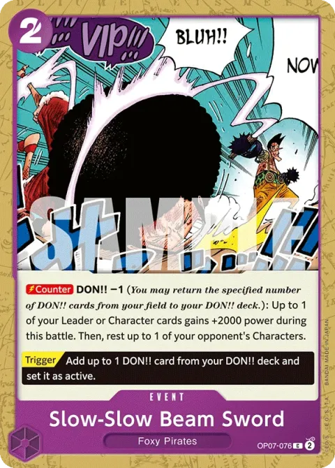 Carte One Piece Slow-Slow Beam Sword OP07-076, extension 500 Years in the Future (sortie anglaise)