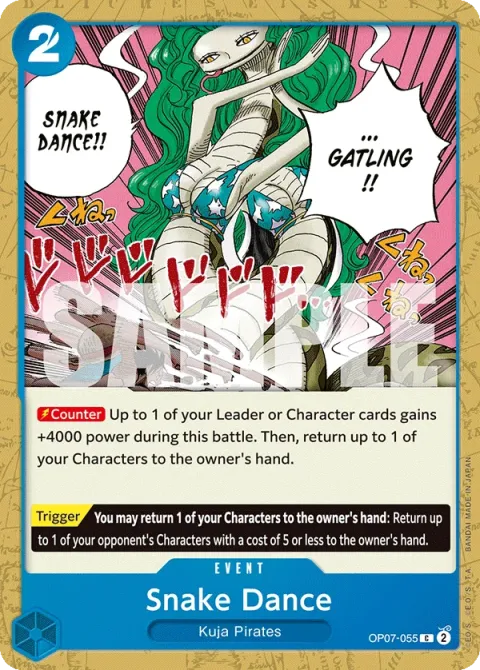 Carte One Piece Snake Dance OP07-055, extension 500 Years in the Future (sortie anglaise)