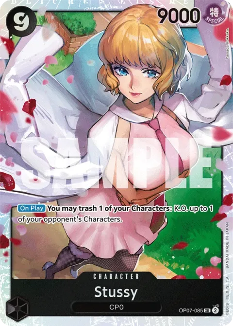Carte One Piece Stussy OP07-085, extension 500 Years in the Future (sortie anglaise)