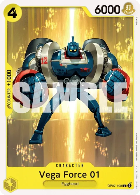 Carte One Piece Vega Force 01 OP07-108, extension 500 Years in the Future (sortie anglaise)