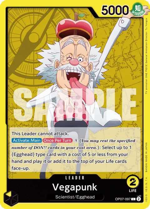Carte One Piece Vegapunk OP07-097, extension 500 Years in the Future (sortie anglaise)