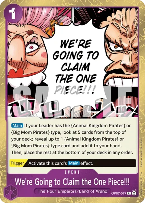 Carte One Piece We’re Going to Claim the One Piece!!! OP07-077, extension 500 Years in the Future (sortie anglaise)