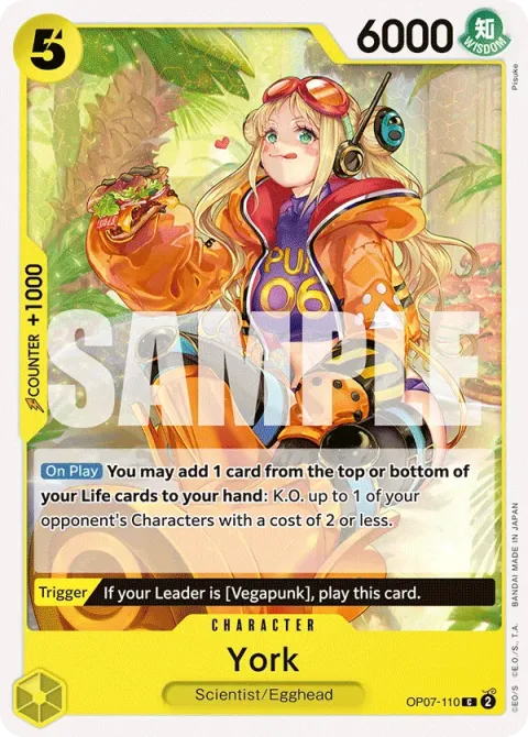 Carte One Piece York OP07-110, extension 500 Years in the Future (sortie anglaise)