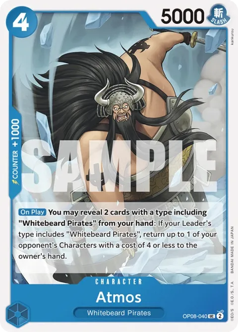 Carte One Piece Atmos OP08-040, extension Two Legends (sortie anglaise)