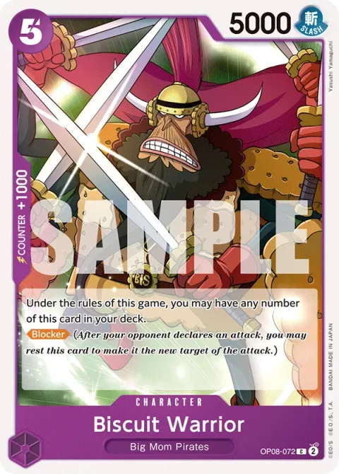 Carte One Piece Biscuit Warrior OP08-072, extension Two Legends (sortie anglaise)