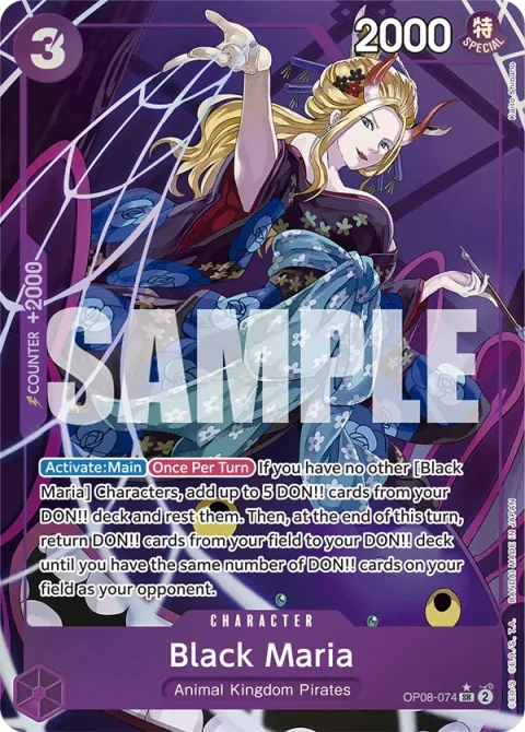 Carte One Piece Black Maria OP08-074 · parallèle, extension Two Legends (sortie anglaise)