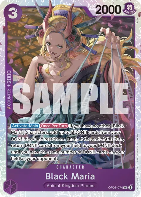 Carte One Piece Black Maria OP08-074, extension Two Legends (sortie anglaise)