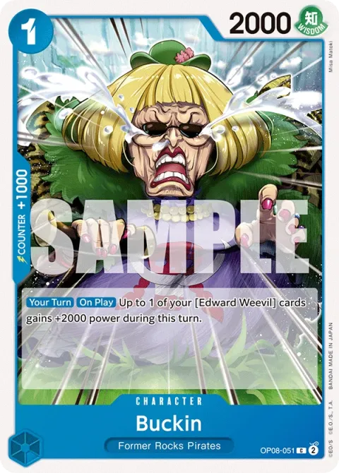 Carte One Piece Buckin OP08-051, extension Two Legends (sortie anglaise)