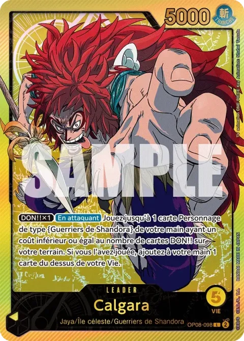 Carte One Piece Calgara OP08-098 · parallèle, extension Two Legends (sortie anglaise)