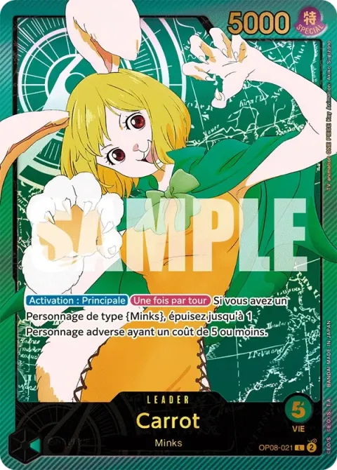 Carte One Piece Carrot OP08-021 · parallèle, extension Two Legends (sortie anglaise)