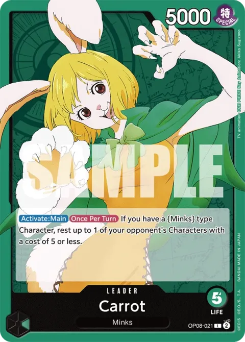 Carte One Piece Carrot OP08-021, extension Two Legends (sortie anglaise)