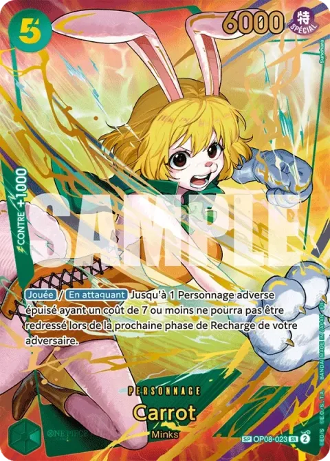 Carte One Piece Carrot OP08-023 · parallèle, extension Two Legends (sortie anglaise)