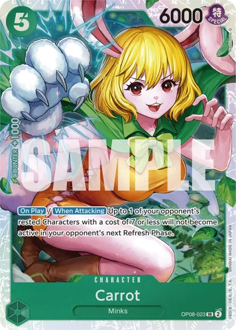 Carte One Piece Carrot OP08-023, extension Two Legends (sortie anglaise)