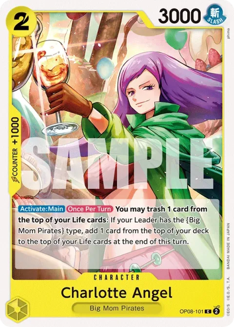Carte One Piece Charlotte Angel OP08-101, extension Two Legends (sortie anglaise)