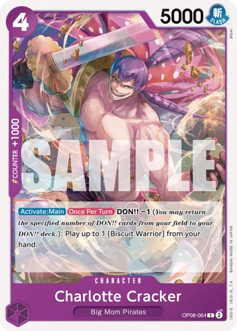 Carte One Piece Charlotte Cracker OP08-064, extension Two Legends (sortie anglaise)