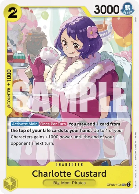 Carte One Piece Charlotte Custard OP08-103, extension Two Legends (sortie anglaise)