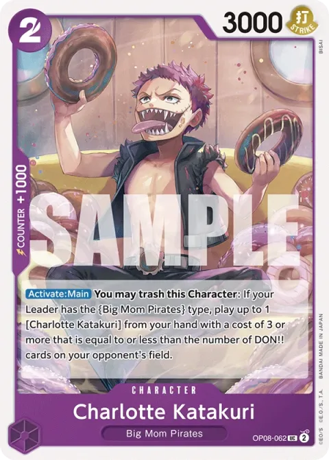 Carte One Piece Charlotte Katakuri OP08-062, extension Two Legends (sortie anglaise)