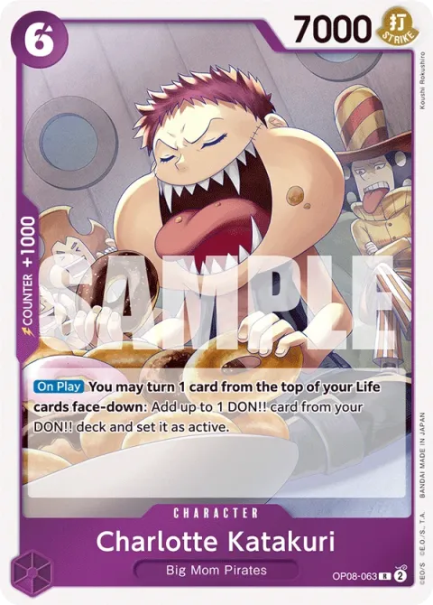 Carte One Piece Charlotte Katakuri OP08-063, extension Two Legends (sortie anglaise)