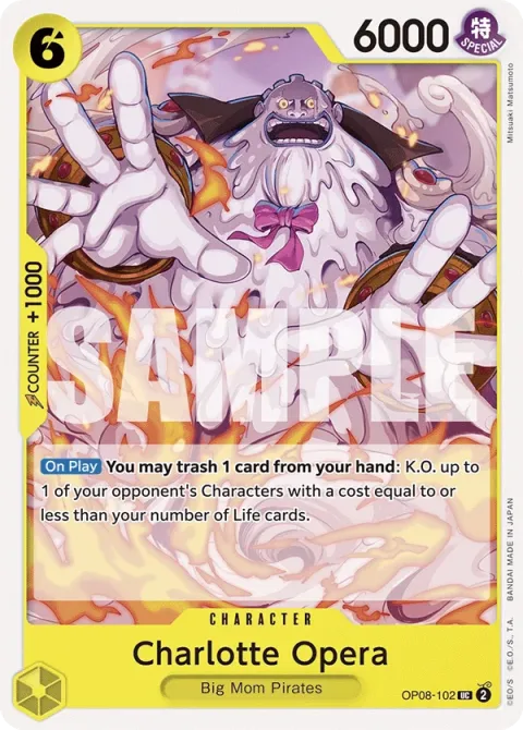 Carte One Piece Charlotte Opera OP08-102, extension Two Legends (sortie anglaise)