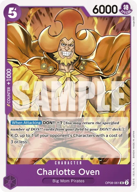 Carte One Piece Charlotte Oven OP08-061, extension Two Legends (sortie anglaise)