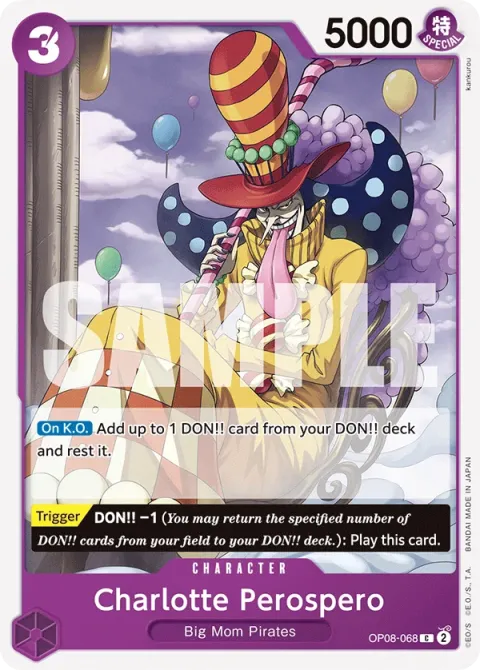 Carte One Piece Charlotte Perospero OP08-068, extension Two Legends (sortie anglaise)