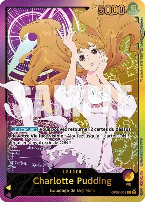 Carte One Piece Charlotte Pudding OP08-058 · parallèle, extension Two Legends (sortie anglaise)