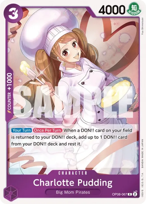 Carte One Piece Charlotte Pudding OP08-067, extension Two Legends (sortie anglaise)