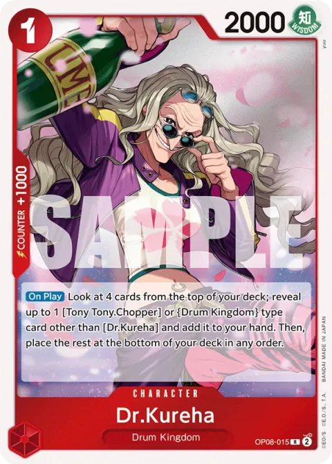 Carte One Piece Dr.Kureha OP08-015, extension Two Legends (sortie anglaise)