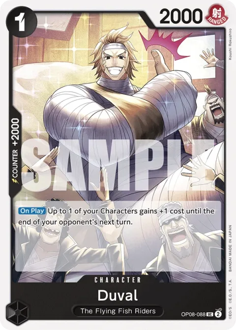 Carte One Piece Duval OP08-088, extension Two Legends (sortie anglaise)