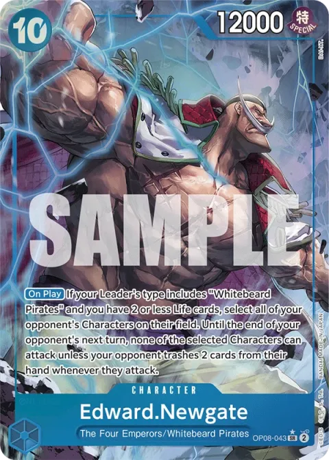 Carte One Piece Edward.Newgate OP08-043 · parallèle, extension Two Legends (sortie anglaise)