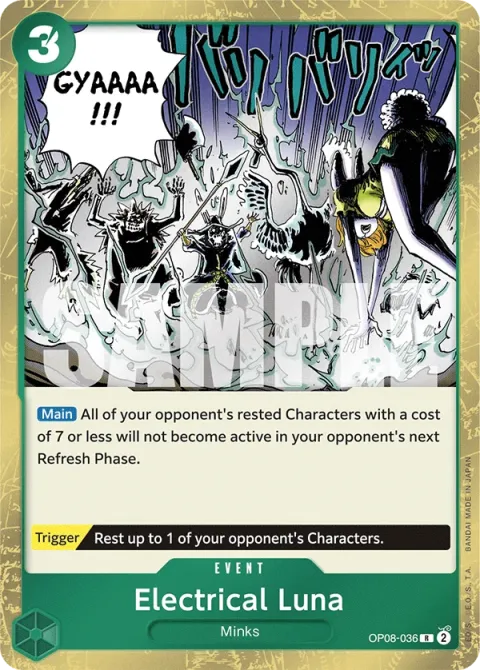 Carte One Piece Electrical Luna OP08-036, extension Two Legends (sortie anglaise)