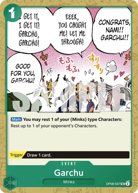 Carte One Piece Garchu OP08-037, extension Two Legends (sortie anglaise)