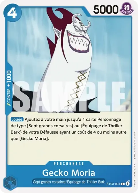 Carte One Piece Gecko Moria ST03-004 · parallèle, extension Two Legends (sortie anglaise)