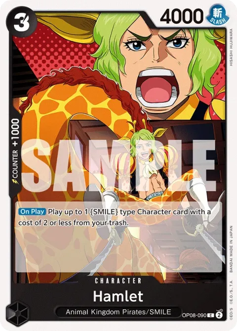 Carte One Piece Hamlet OP08-090, extension Two Legends (sortie anglaise)