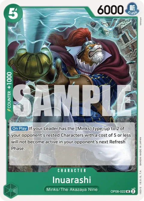 Carte One Piece Inuarashi OP08-022, extension Two Legends (sortie anglaise)
