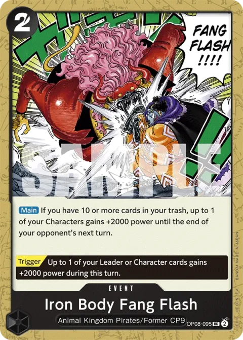 Carte One Piece Iron Body Fang Flash OP08-095, extension Two Legends (sortie anglaise)