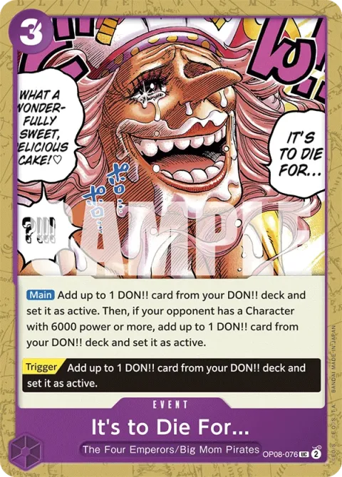 Carte One Piece It’s to Die For… OP08-076, extension Two Legends (sortie anglaise)