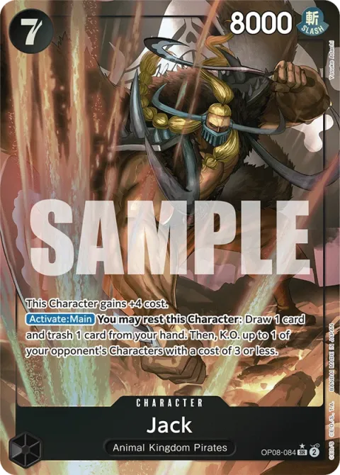 Carte One Piece Jack OP08-084 · parallèle, extension Two Legends (sortie anglaise)