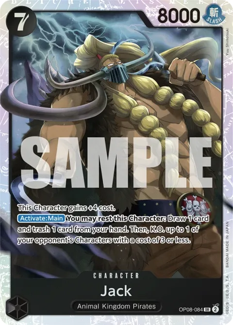 Carte One Piece Jack OP08-084, extension Two Legends (sortie anglaise)