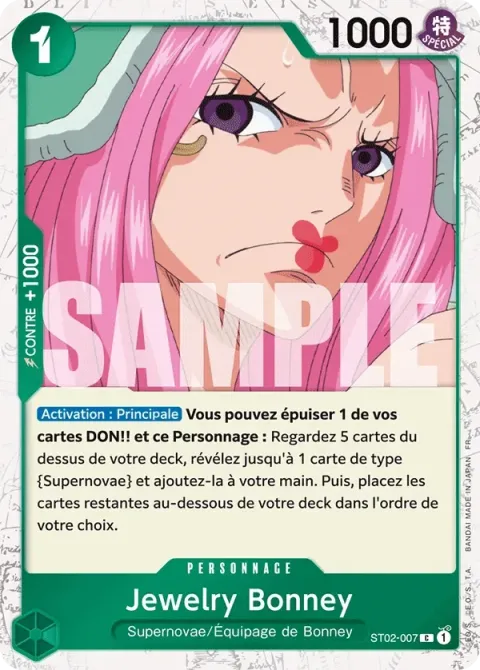 Carte One Piece Jewelry Bonney ST02-007 · parallèle 2, extension Two Legends (sortie anglaise)