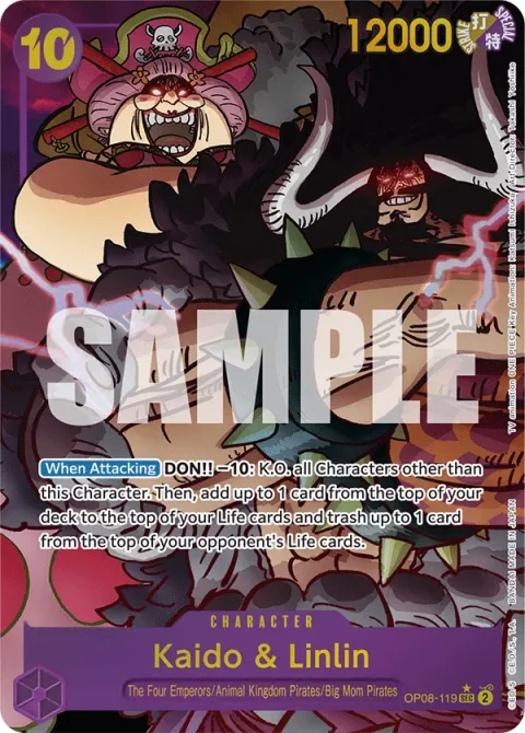 Carte One Piece Kaido & Linlin OP08-119 · parallèle, extension Two Legends (sortie anglaise)