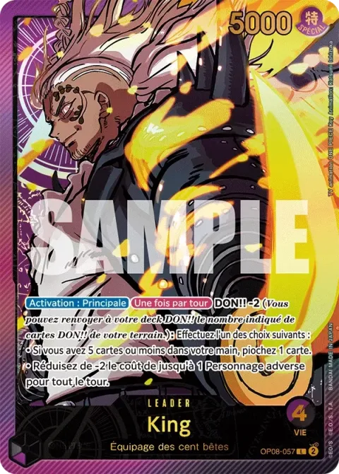 Carte One Piece King OP08-057 · parallèle, extension Two Legends (sortie anglaise)