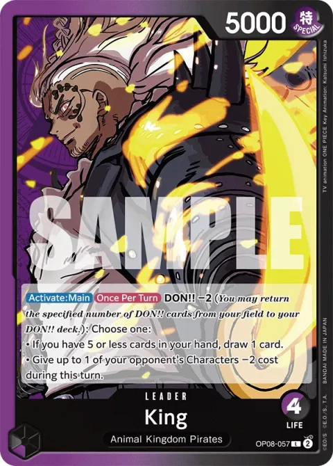Carte One Piece King OP08-057, extension Two Legends (sortie anglaise)