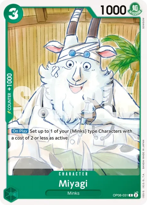 Carte One Piece Miyagi OP08-031, extension Two Legends (sortie anglaise)