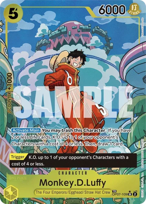 Carte One Piece Monkey.D.Luffy OP07-109 · parallèle 2, extension Two Legends (sortie anglaise)