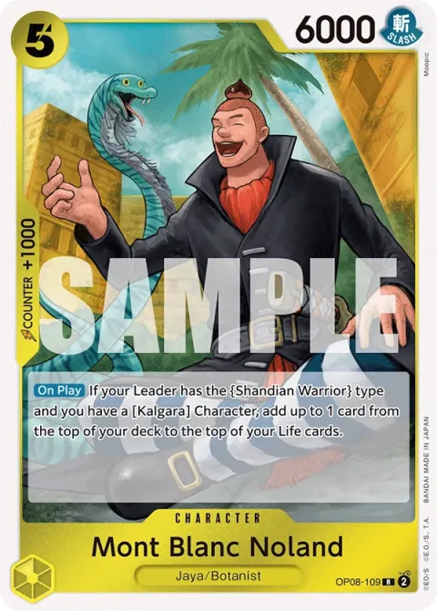 Carte One Piece Mont Blanc Noland OP08-109, extension Two Legends (sortie anglaise)