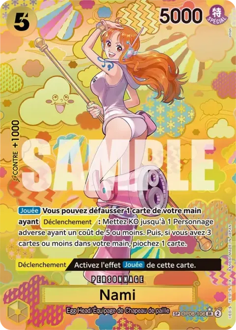 Carte One Piece Nami OP08-106 · parallèle, extension Two Legends (sortie anglaise)