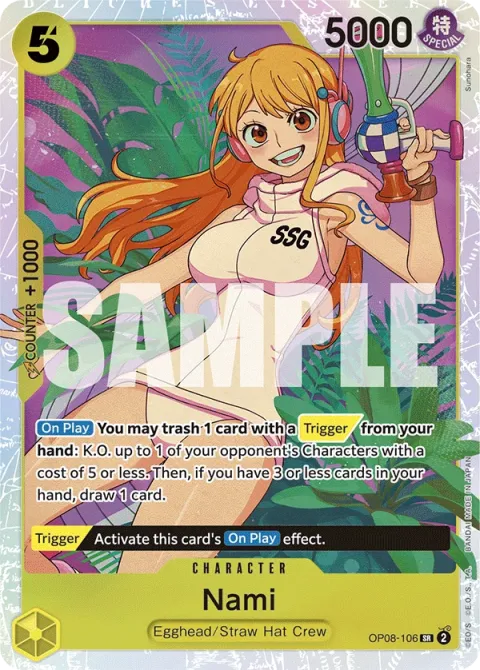Carte One Piece Nami OP08-106, extension Two Legends (sortie anglaise)