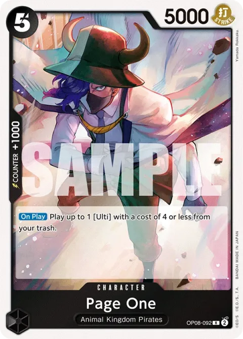 Carte One Piece Page One OP08-092, extension Two Legends (sortie anglaise)